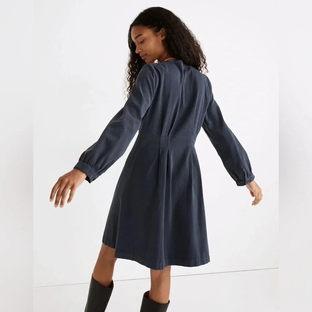 Madewell NWT Responsible long sleeve button front mini dress Size: 0 - Picture 3 of 8